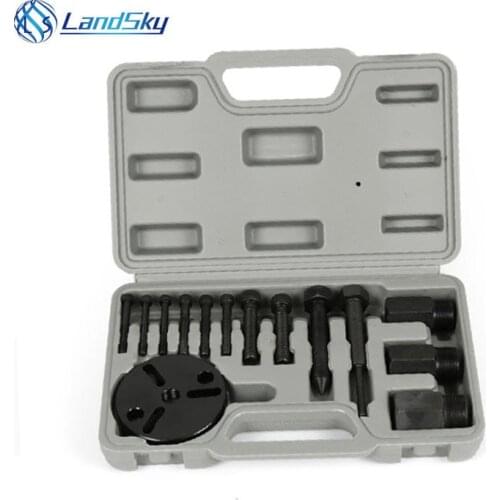 14 sets AC split suction disc tool chuck Auto Conditioning Compressor Clutch Armature Plate Puller Remover Set Repair Tool Kits