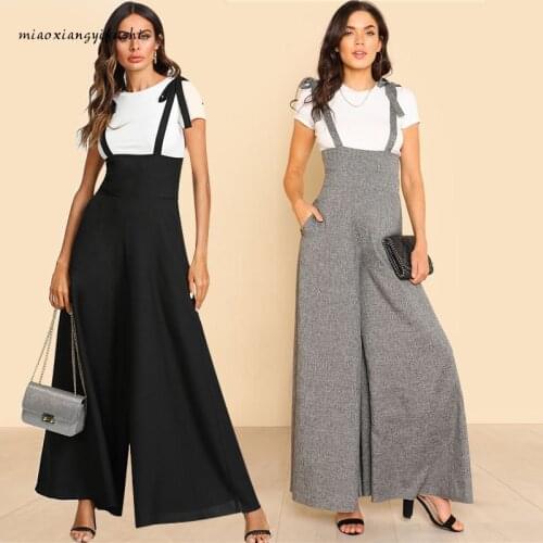 Jumpsuits for Women 2021 Womens Fashion Wide Leg Pants Ladies Jumpsuits Monkeys Casual Woman Summer Dungarees Elegant