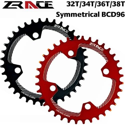 ZRACE Bike Chainrings Chainwheels BCD96 Symmetrical Chainrings,32T 34T 36T 38T AL7075 CNC process, Vickers-hardness 15+ for MTB