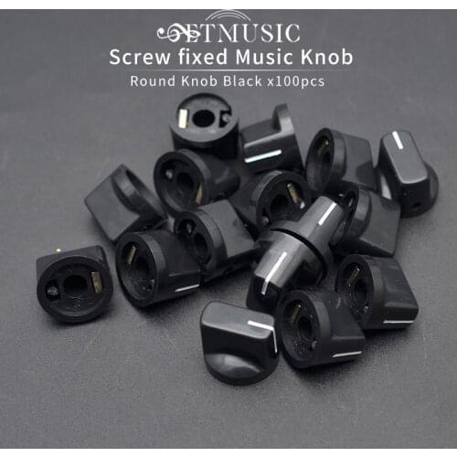 100PCS Screw Locked Round Knob Guitar Pedal Guitar AMP Knob Electric Guitar Pot Potentiometer Knobs Guitar Parts Black