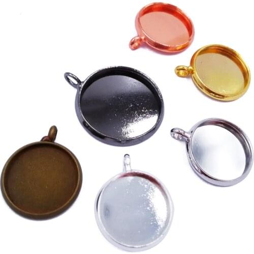 1000piece 10mm 12mm 14mm 16mm 18mm 20mm 25mm Round Bezel Setting Blank Pendant Trays Charms Dangle Wholesale PT23