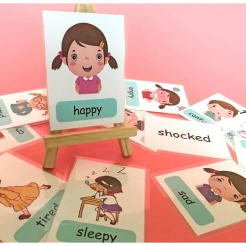 12Pcs/Set Baby Cognitive Cards Cartoon Emotion Colour Traffic Flash Card For Children Montessori Early Learning Educational Toys