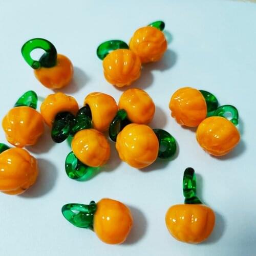 15PCS Vegetable and Fruit Pendant DIY Glass Lampwork Murano Pumpkin Earrings Necklace Bracelet Accessories Christmas Gift