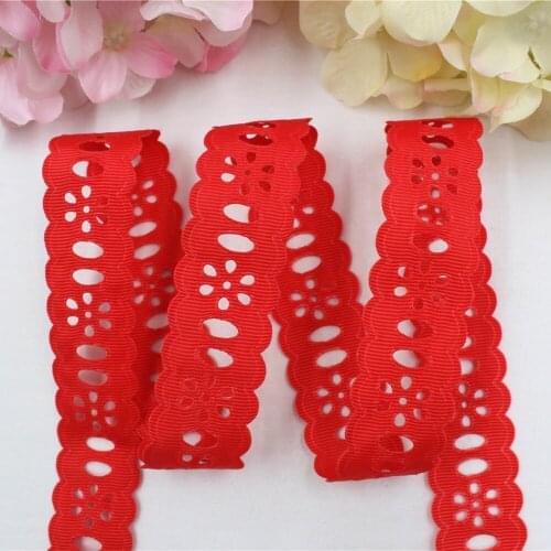 16709-65,28 mm hollow flower series solid color ribbons DIY material, free shipping wedding accessories Packaging