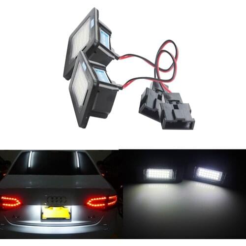 ANGRONG 2x LED License Number Plate Light Lamp Exterior Accessories No Error For Audi A1 A3 A4 S4 B8 A5 S5 Q5 A6 S6 A7 TT RS
