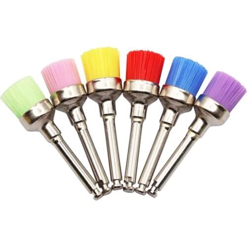 50Pcs/lot Dental Lab Material Colorful Nylon Latch Small Flat Polishing Polisher Prophy Brushes Disposable Dental Oral Care Tool