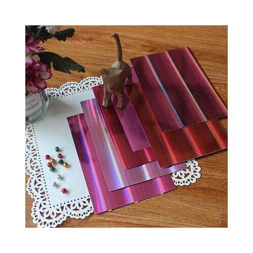 A4 Red Laser Color Shades Holographic Cardstock Craft Paper Pack Scrapbooking Planner/Card Making/Journaling Project/Home Deco