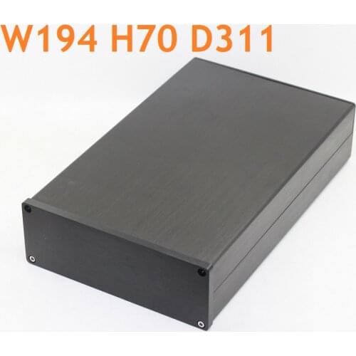 Aluminum Power Box DIY Drill Preamplifier DAC Decoding Shell Rear Class Tube Amplifier Housing Pre Amp Blank Panel W194 H70 D311