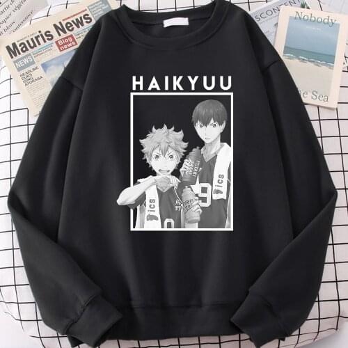 Anime Haikyuu White Hinata And Kageyama Hoodie For Mens Harajuku Fashion Sweatshirt Casual Autumn Clothes Comfortable Tracksuit