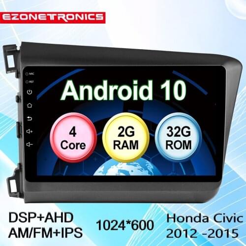 Android 10 Car Multimedia System 9 Inch RDS AM FM BT GPS Navigation Mirror Link Radio Player 2G+32G For Honda Civic 2012-2015