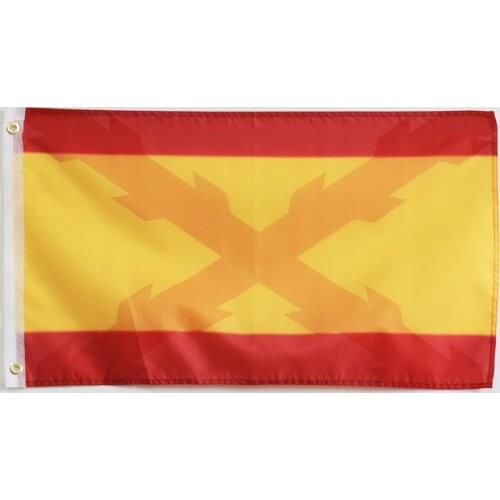 Bandera de España con la sombra de la Cruz de Borgoña 3x5ft 150x90cm Bandera