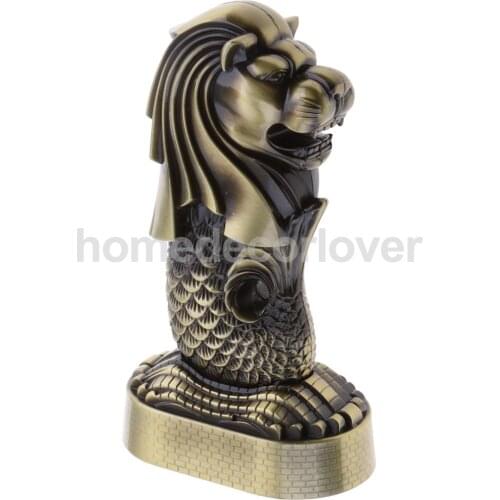 Bronze Merlion Building Model of Singapore Figurine Statue Crafts Desktop Ornament Travel Souvenir Gift Collectibles