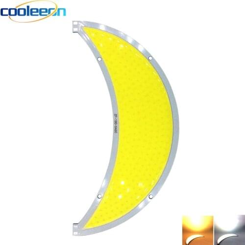 COOLEEON Moon Shaped LED COB Light 50W 12V DC Warm Cold White 180mm Diameter COB Lamp for Indoor House Decoration Lighting