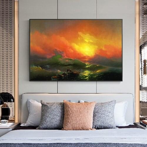 The Ninth Wave by Aivazovsky Ivan Famous Art Paintings On the Wall Art Posters And Prints Seascape Canvas Pictures Home Decor
