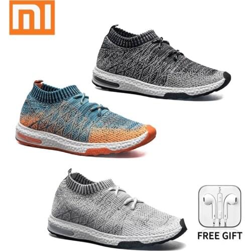 Xiaomi Mijia Sneakers Mens Outdoor Casual Shoes Light Breathable Knitting Male Running Shoes Size 39-46 Free Headphones