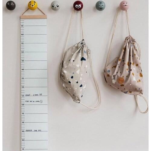 Nordic Children Height Ruler Canvas Hanging Growth Chart Kids Room Wall Decor Wall Sticker Child Growth Ruler Chart