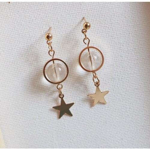 Fashion jewelry accessories metal star planet earrings women