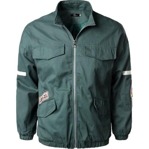 Men Bomber Jacket Loose Casual Baseball Jackets 2020 Autumn New Male Windbreaker Zipper Letter Print Outwear Coats Multi-pocket