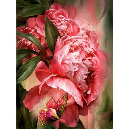 Flowers DIY Cross Stitch Embroidery 11CT Kits Craft Needlework Set Printed Canvas Cotton Thread Home Decoration New Room