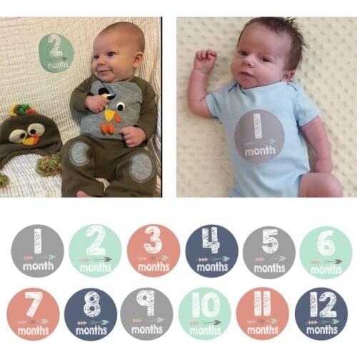 New Baby Pregnant Women Monthly Photograph Stickers Month 1-12 Milestone Sticker