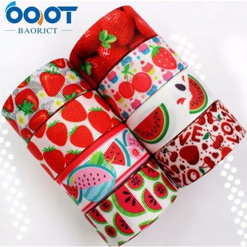 OOOT BAORJCT 175051 22mm 10yard fruits Ribbons Thermal transfer Printed grosgrain Wedding Accessories DIY handmade material