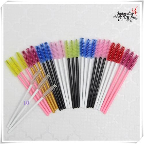 Wholesale 10 pcs/lot disposable eyelash brush Pink/ blue/ black mascara wands applicator