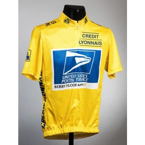 United States postal service Yellow jersey Short Sleeve Cycling Jersey summer road Bicycle Gear race fit Cycling clothes tops