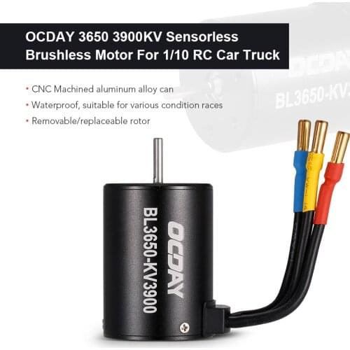 RC Motor OCDAY 3650 3900KV Brushless Sensorless Motor for 1/10 RC Car Truck