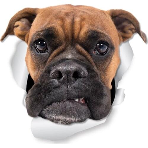 A0536# 13cm/17cm Removable Decal Funny Boxer Dog Car Sticker Waterproof Accessories on Bumper Rear Window Laptop