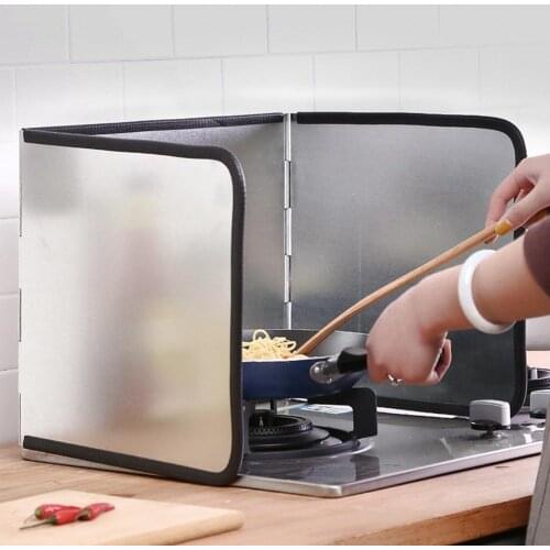 Foldable Kitchen Gas Stove Baffle Plate Frying Pan Oil Splash Protection Screen Splatter Shield Guard Cooking Accessories 2021