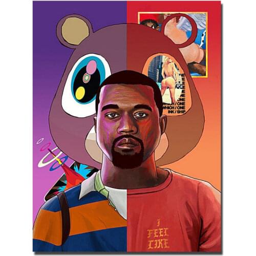 Kanye West Yezzy HIPHOP Super Star SingerSilk Cloth Poster Art Bedroom Decoration