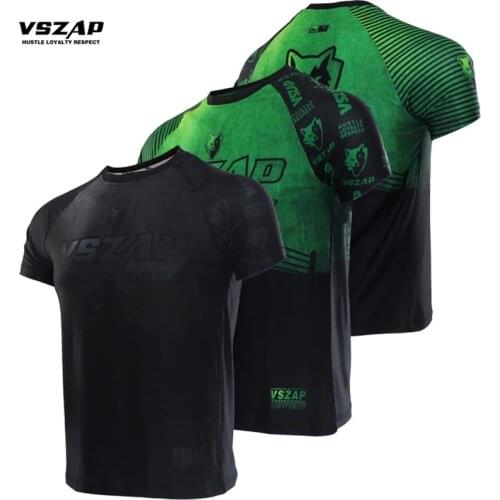 VSZAP Fighting Sports Boxing Training T-Shirt MMA Kickboxing Muay Thai Training Fightwear Breathable Gym Running Fitness Shorts