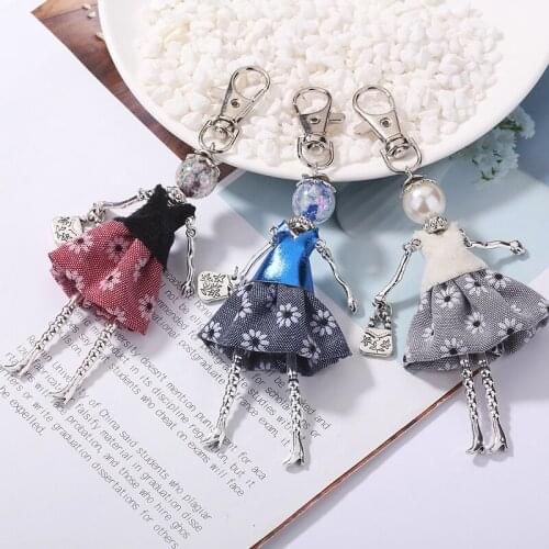 YLWHJJ brand Doll baby cute new keychain Women Car Pendant hot Girls Statement Handmade fashion Jewelry Bag key chains wholesale