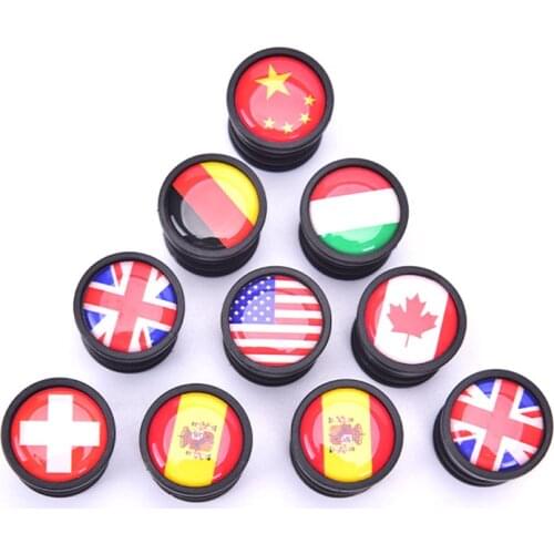 1 Pair Bicycle National Flag Handlebar End Plugs For Mountain Road Bike Bicycle Grips Parts Protective cover - 22mm Dia