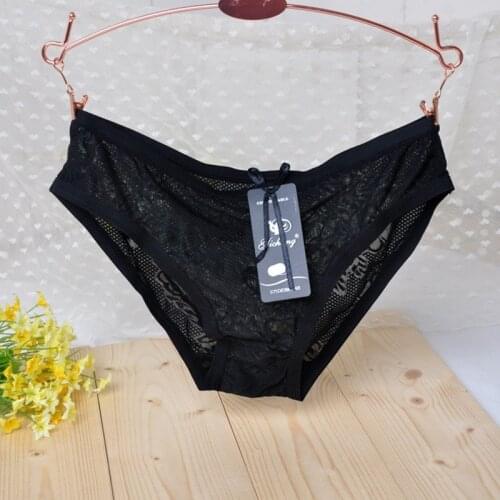 Women Underwear Flowers Pattern Solid Briefs Seamless Sexy Panties With Bow