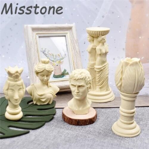 3D Handmade David Head Candle Silicone Mold Plaster Portrait Ornament Aromatherapy Gypsum Body Candle Resin Mold