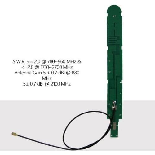 5pcs For CDMA/GPRS/GSM/LTE/3G/4G IPEX interface built-in PCB 4G antenna FR4 PCB substrate High gain antenna for Mini PCI-E 4G