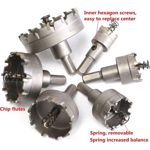 6 Pieces Set Reamer 22-65mm Set Carbide Hole Opener 22 30 35 45 50 65MM High-grade Stainless Steel Drill