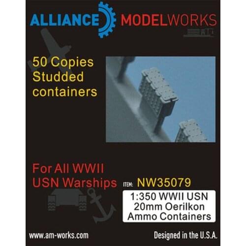 AM-WORKS NW35079 1/350 WWII USN 20mm Oerlikon Ammo Containers - Upgrade Detail Set