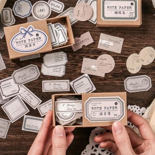 Retro Material paper Note Series Tickets Memo Paper Notes Memo Pad Diary Stationary Flakes Scrapbook Decorative Vintage