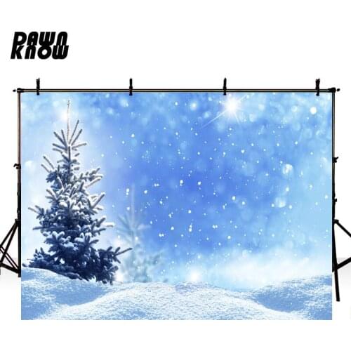 DAWNKNOW Snow Scenic Photography Background For Kids Light Merry Christmas Photo Shoot Backdrops For Children Photocall lv1014
