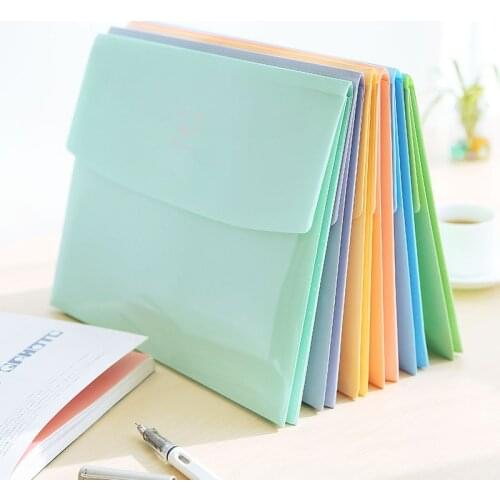 DL Wholesale Korean stationery candy color smile folder A4 file package folder and Korean version Stationery office supplies for