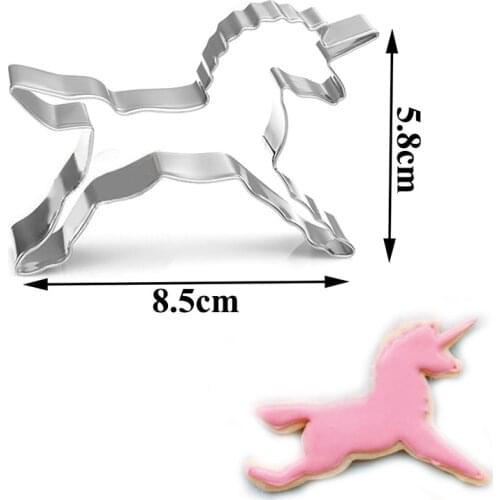 JOY-ENLIFE 1pcs Home Cake Decoration Unicorn Horse Cookies Cutter Mold Party Home Biscuit Pastry Baking Mould 8.5x5.8cm
