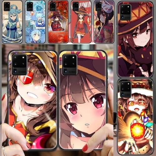 Konosuba Megumin Phone case For Samsung Galaxy Note 4 8 9 10 20 S8 S9 S10 S10E S20 Plus UITRA Ultra black painting cell cover
