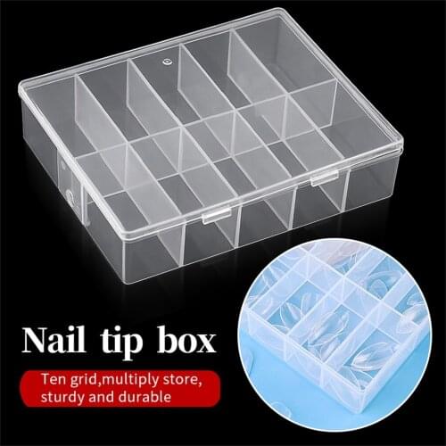Small grid storage boxes Transparent And Thickened Clamshell Box 10 Ornaments Star Nail Plate Storage Box nail ornament storage