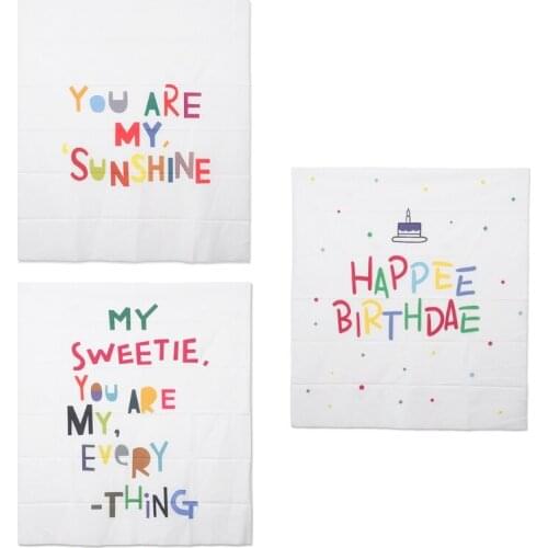 Colorful Letters Printing Tapestry Kids Children Happy Birthday Hanging Cloth Party Photo Background Decor