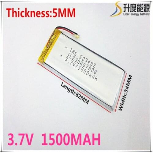 Best battery brand 503482 3.7V 1500 mA battery polymer battery Blue Devils game MP4 MP5 cell battery