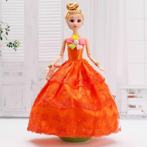 Orange Floral Fashion Princess Dresses 11.5" Doll Clothes for Barbie Clothes Wedding Gown Doll Outfits 1/6 BJD Dolls Accessories