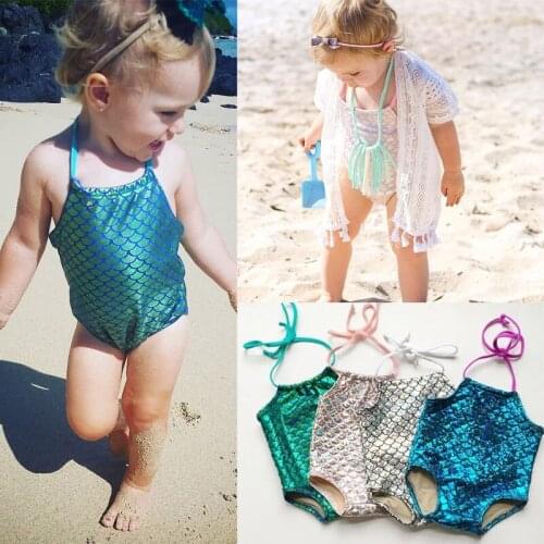 PUDCOCO Fashion Kids Baby Girl Mermaid Beach Swimwuit Summer Hot Scale Swimming Bathing Suit Child Girls Bodysuit Clothes 1-7T