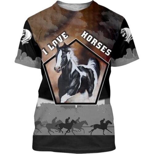 Sommer Neue Fashion Horse Art Mode Mens T shirts 3D Printing Männer Frauen T-shirt Oansatz Casual Harajuku T-shirts Tops S-24